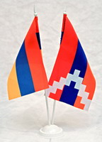Флаг Армения - Нагорный Карабах на пласт. подставке